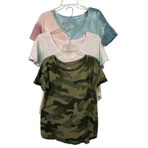 Maurice’s 24/7 Women’s Tops Sz XS Lot/3 Multi Color Short Sleeve Cuffs Flaw